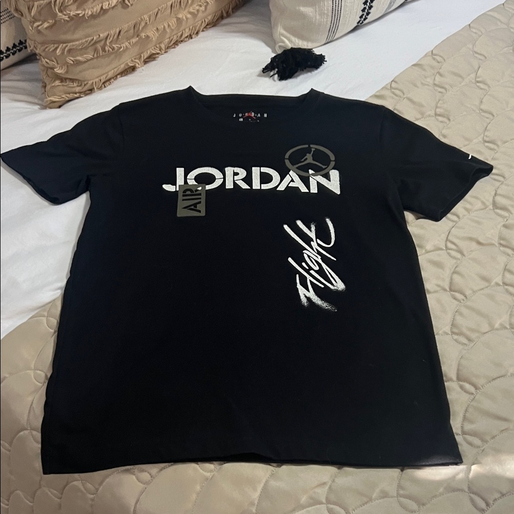 Jordan Black Short-Sleeve Tee with Silver Logos